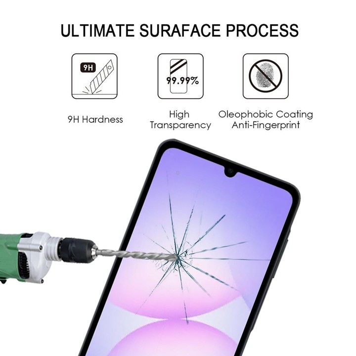 For Galaxy A08 5G High Aluminum Full Screen Silk Printing Tempered Glass Film