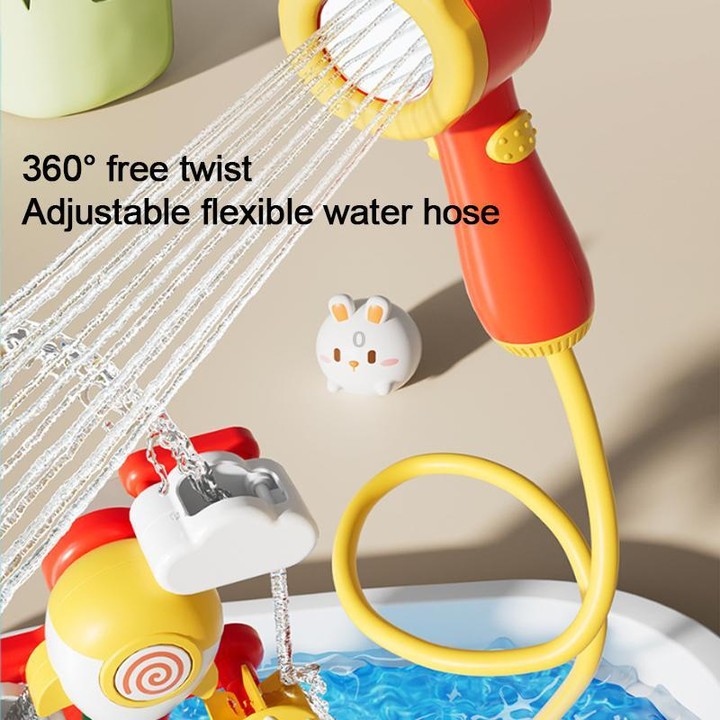 Baby Bath Water Play Shower Duck Interactive Toy Set, Version:Battery