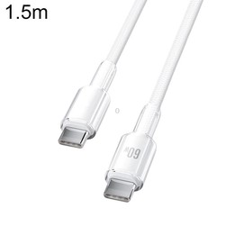 ABEEL A62 PD60W USB-C/Type-C to USB-C/Type-C Fast Charging Braided Data Cable Length: 1.5m White