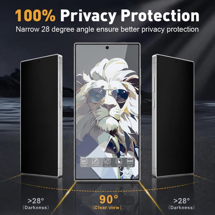 For Galaxy S23 5G 10pcs Easy Install Dust-proof Box Privacy Tempered Glass Film, Support Ultrasonic Unlock