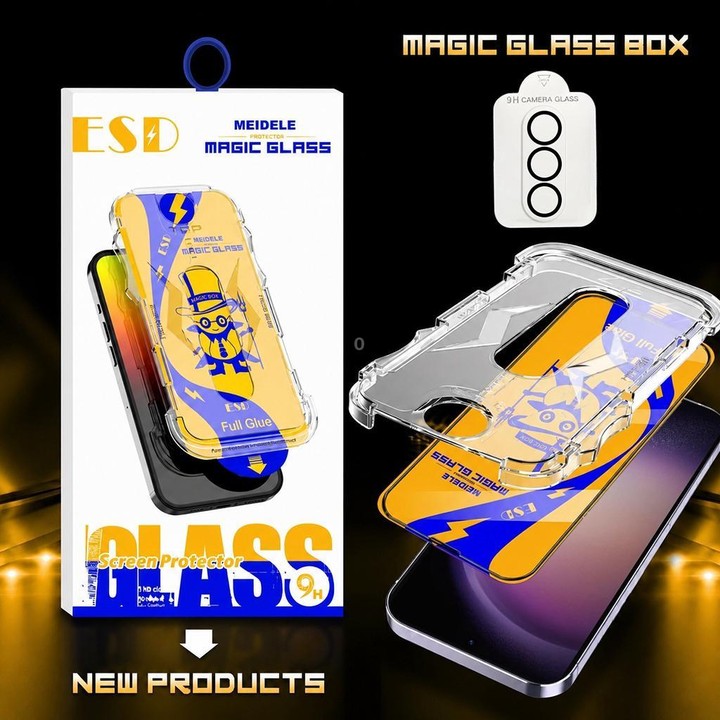 For Galaxy S23+ 5G 10pcs MEIDELE Easy Install Dust-proof Box HD Tempered Glass Film with Lens Film, Support Ultrasonic Unlock