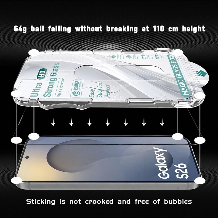 For Galaxy S22+ 5G 10pcs USG Easy Install Dust-proof Box HD Edge-to-Edge Tempered Glass Film, Support Ultrasonic Unlock