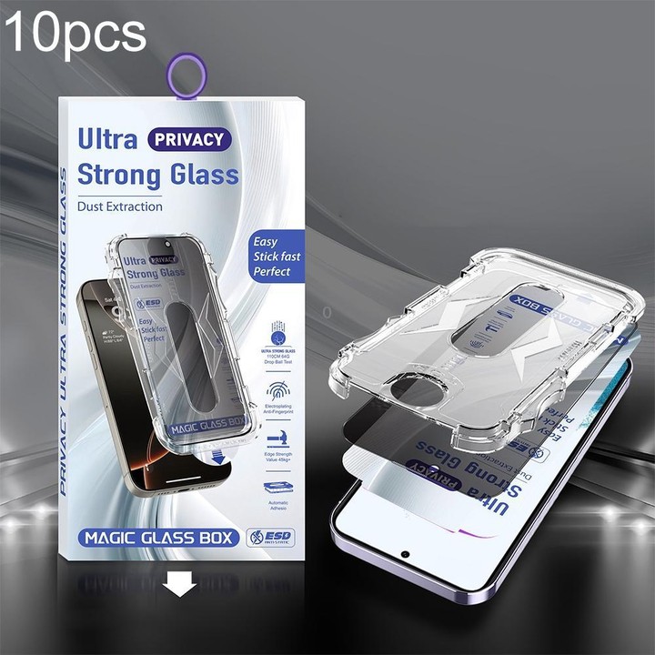 For Galaxy S22+ 5G 10pcs USG Easy Install Dust-proof Box Privacy Edge-to-Edge Tempered Glass Film, Support Ultrasonic Unlock
