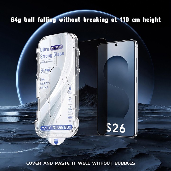 For Galaxy S22+ 5G 10pcs USG Easy Install Dust-proof Box Privacy Edge-to-Edge Tempered Glass Film with Lens Film, Support Ultras