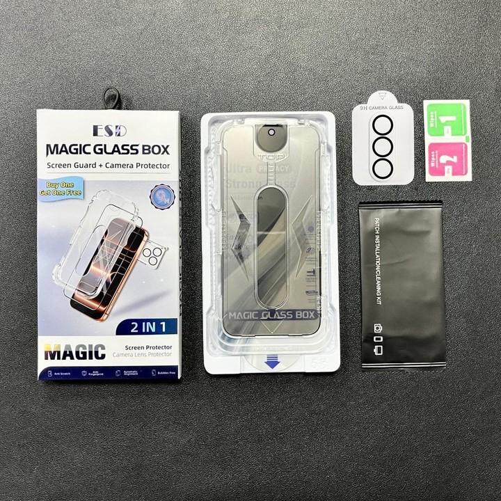 For Galaxy S23 5G 10pcs USG Easy Install Dust-proof Box Privacy Edge-to-Edge Tempered Glass Film with Lens Film, Support Ultraso