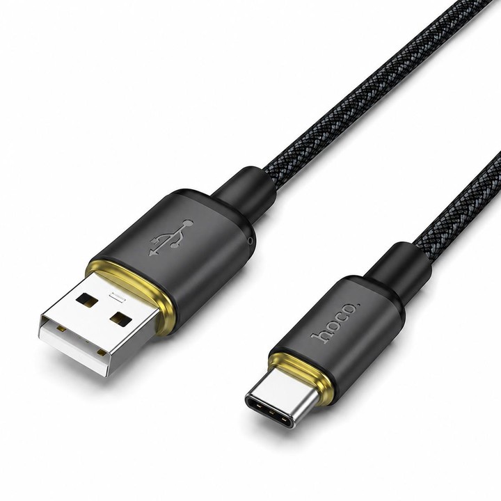 hoco X128 USB-A to Type-C Benefit Charging Data Cable, Length:1m(Black)