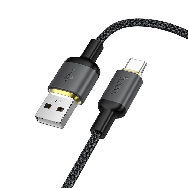 hoco X128 USB-A to Type-C Benefit Charging Data Cable, Length:1m(Black)