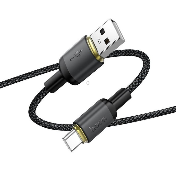 hoco X128 USB-A to Type-C Benefit Charging Data Cable, Length:1m(Black)