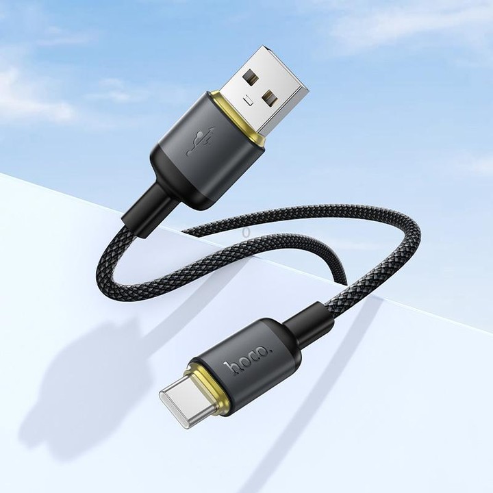 hoco X128 USB-A to Type-C Benefit Charging Data Cable, Length:1m(Black)