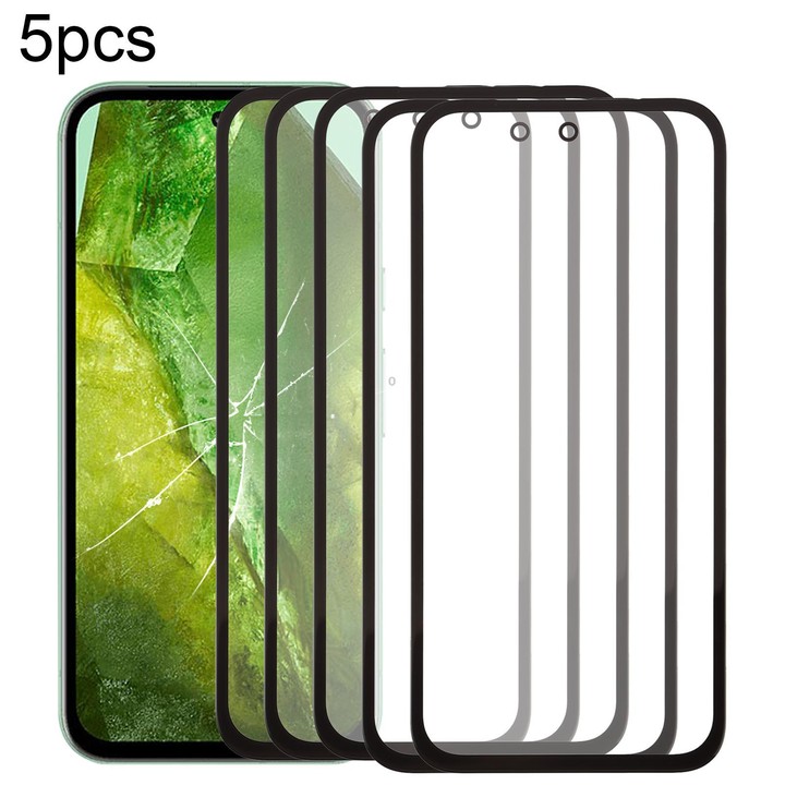 For Google Pixel 8a 5pcs Front Screen Outer Glass Lens with OCA Optically Clear Adhesive