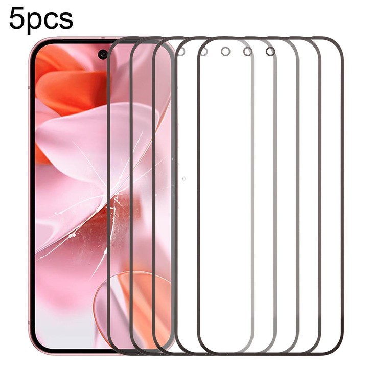 For Google Pixel 9 5pcs Front Screen Outer Glass Lens with OCA Optically Clear Adhesive