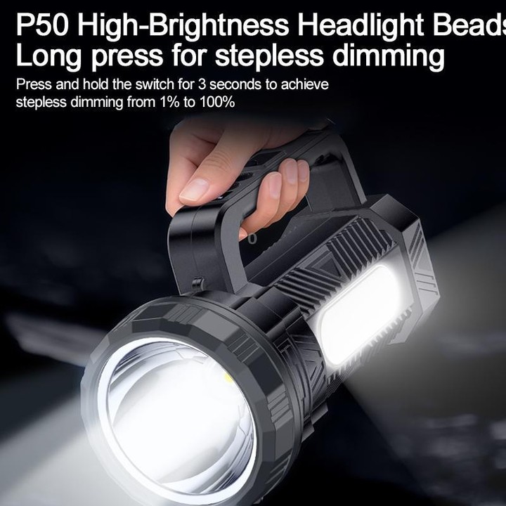 Yesido TC12 Outdoor Emergency Multifunctional Rechargeable Dual Lamp Lighting Flashlight(Black)