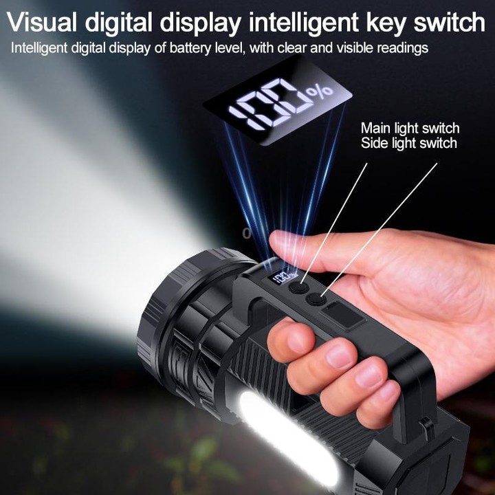 Yesido TC12 Outdoor Emergency Multifunctional Rechargeable Dual Lamp Lighting Flashlight(Black)
