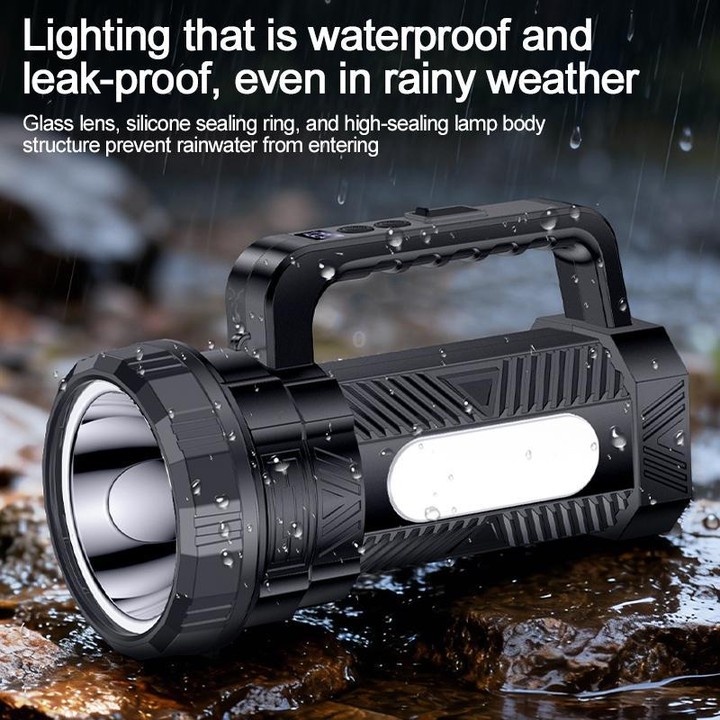 Yesido TC12 Outdoor Emergency Multifunctional Rechargeable Dual Lamp Lighting Flashlight(Black)