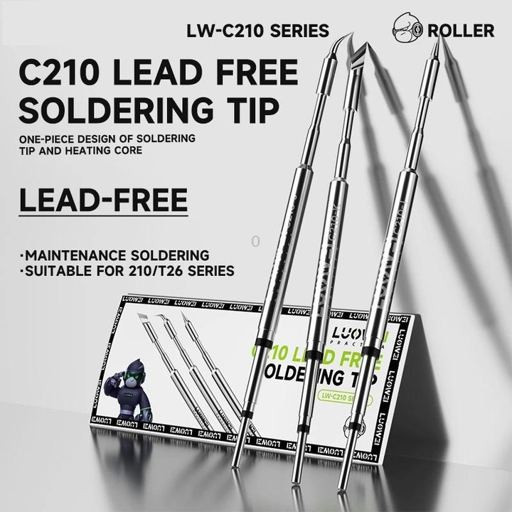 LUOWEI LW-C210 Series Lead Free Soldering Iron Tip for 210 / T26 Series Soldering Station, Model:LW-C210-J