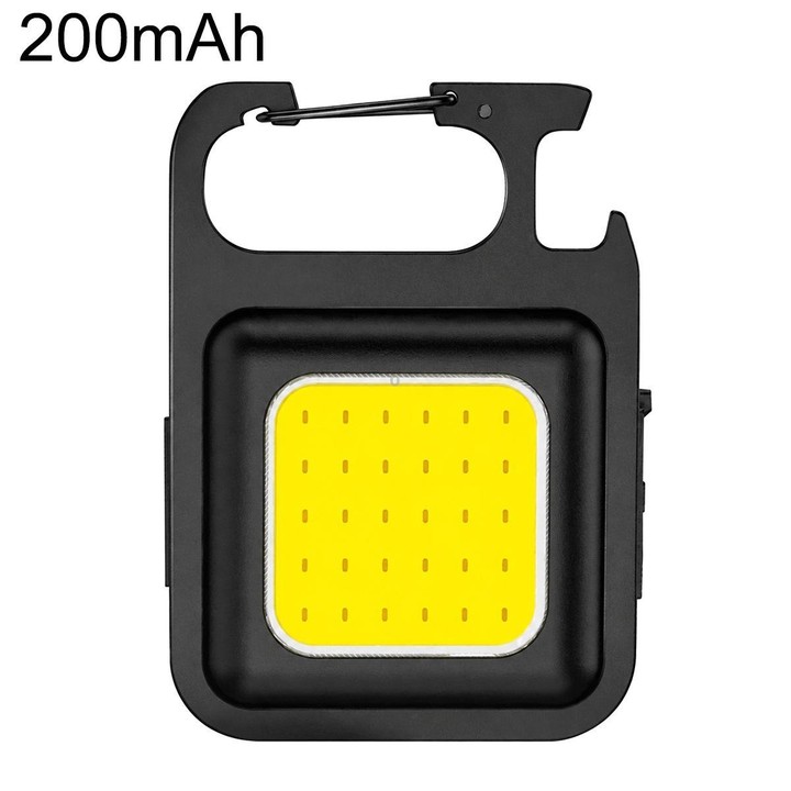 Portable Keychain Camping Light Mini COB LED Flashlight, Model:200mAh(Black)
