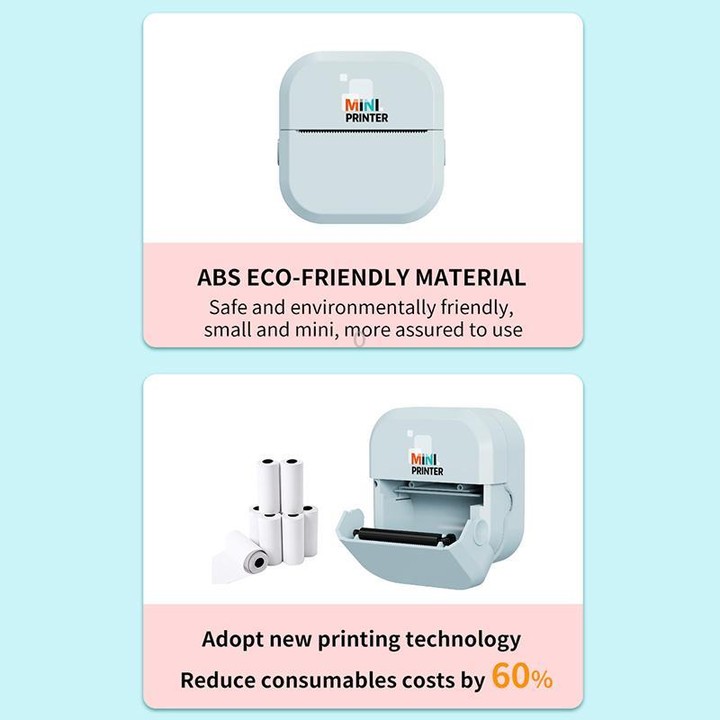 P1 Mini Portable Inkless Thermal Bluetooth Printer Export Version(White)