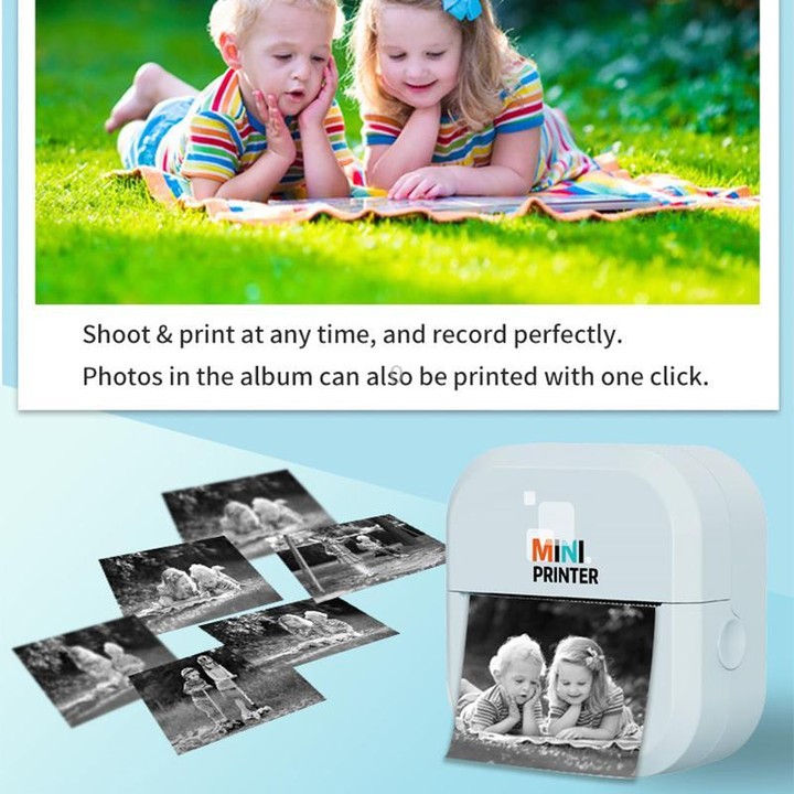 P1 Mini Portable Inkless Thermal Bluetooth Printer Export Version(White)