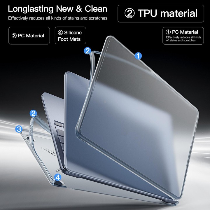 Matte Transparent Style Protective Laptop Case For MacBook Neo 13 inch A3404 2026(Indigo)