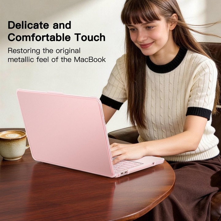 Matte Transparent Style Protective Laptop Case For MacBook Neo 13 inch A3404 2026(Pink)