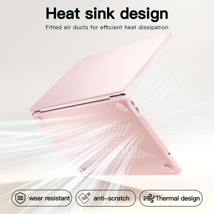 Matte Transparent Style Protective Laptop Case For MacBook Neo 13 inch A3404 2026(Pink)