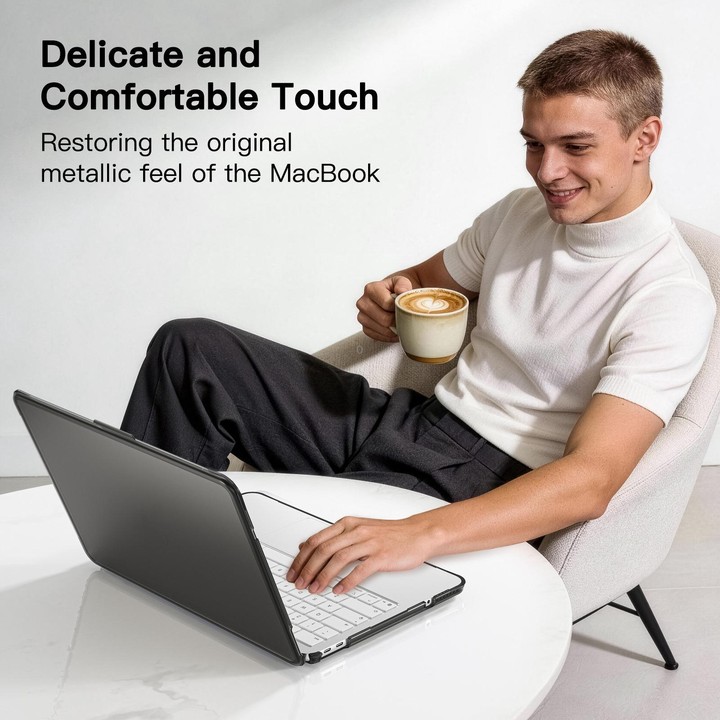 Matte Transparent Style Protective Laptop Case For MacBook Neo 13 inch A3404 2026(Black)