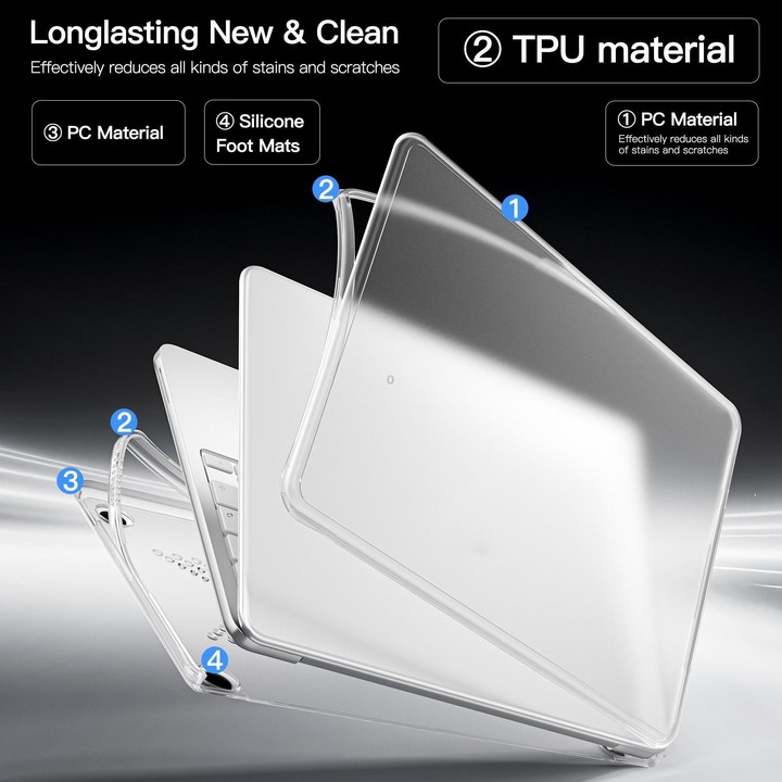 Matte Transparent Style Protective Laptop Case For MacBook Neo 13 inch A3404 2026(Transparent)