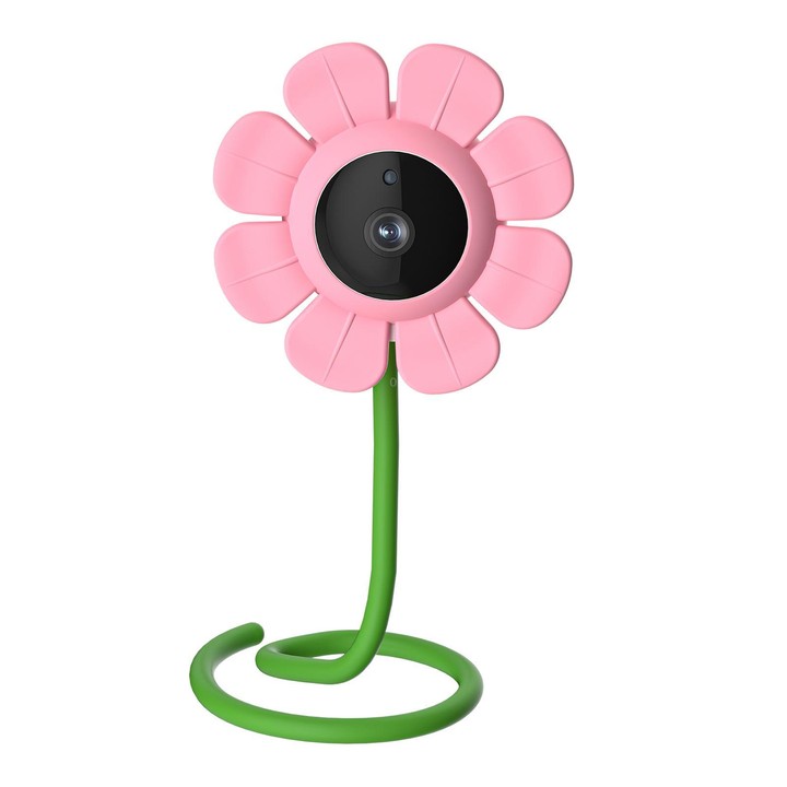 V1 Flower Shaped 4MP Baby Monitor Care Camera, Plug:EU Plug(Pink)