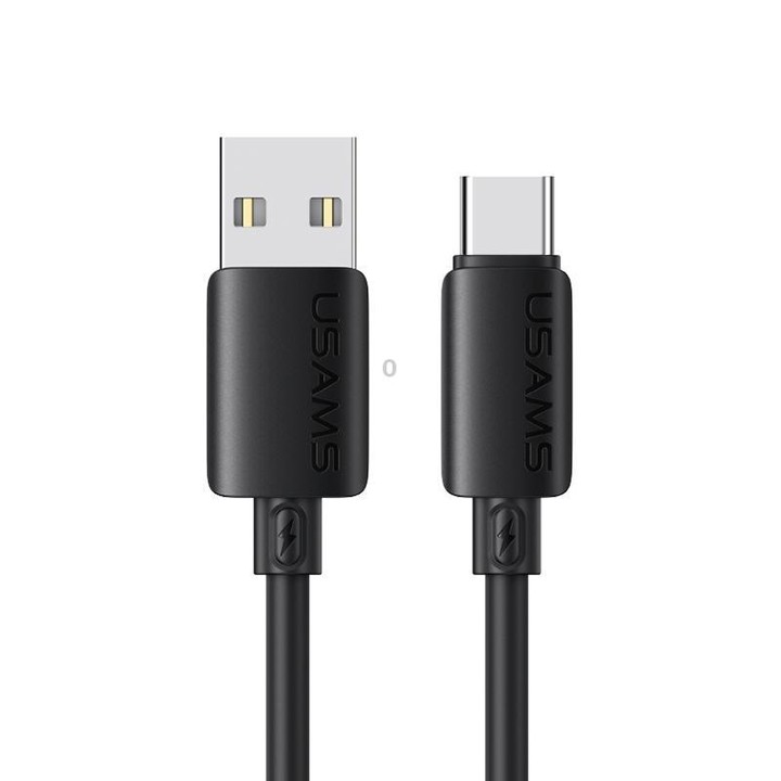 USAMS SJ786 U98 3A USB to Type-C Silicone Fast Charging Data Cable, Length: 1m(Black)