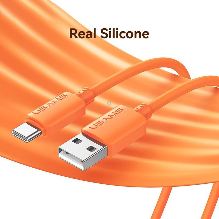 USAMS SJ786 U98 3A USB to Type-C Silicone Fast Charging Data Cable, Length: 1m(Black)