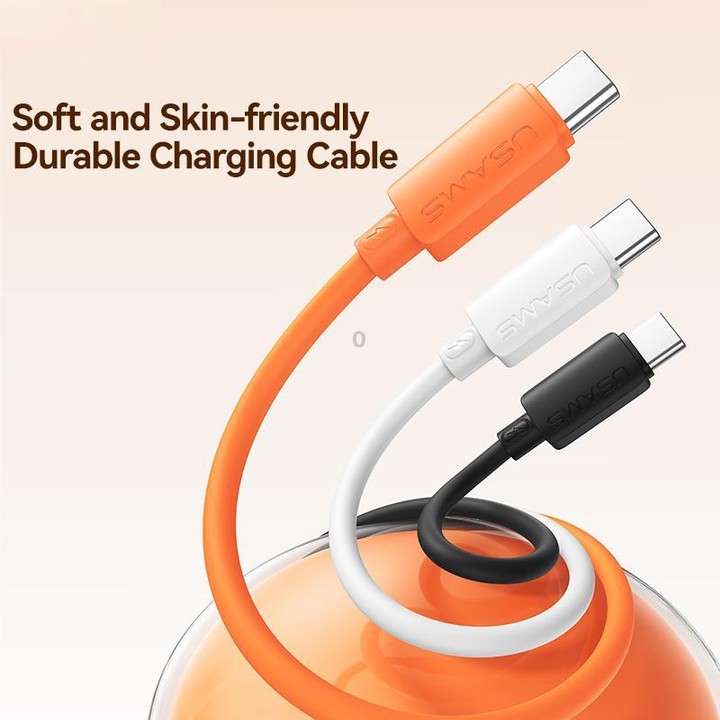 USAMS SJ786 U98 3A USB to Type-C Silicone Fast Charging Data Cable, Length: 1m(Black)