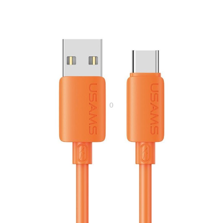 USAMS SJ786 U98 3A USB to Type-C Silicone Fast Charging Data Cable, Length: 1m(Orange)