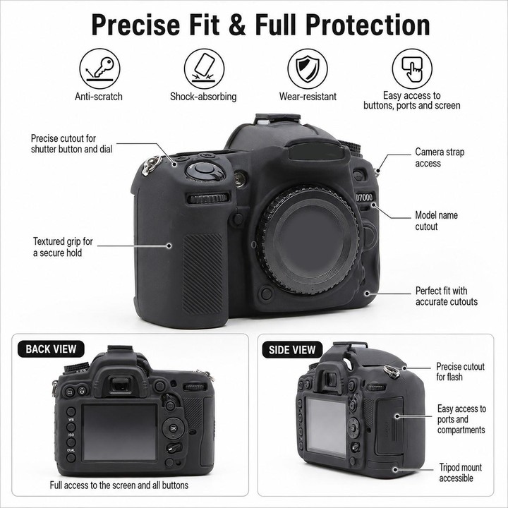 For Nikon D7000 Soft Silicone Camera Protective Case(Camouflage)