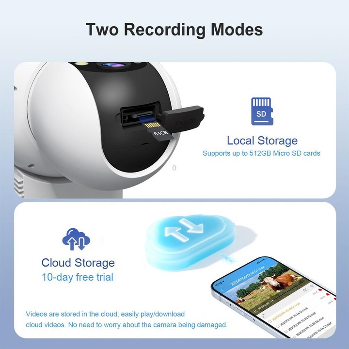 Srihome SH062 8MP Binocular Outdoor Auto-Tracking Wireless WiFi Security Camera(UK Plug)