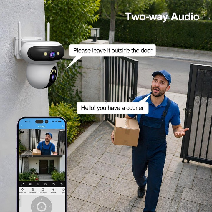 Srihome SH062 8MP Binocular Outdoor Auto-Tracking Wireless WiFi Security Camera(AU Plug)
