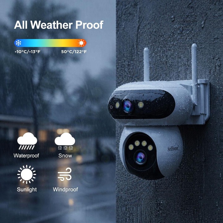 Srihome SH062 8MP Binocular Outdoor Auto-Tracking Wireless WiFi Security Camera(AU Plug)