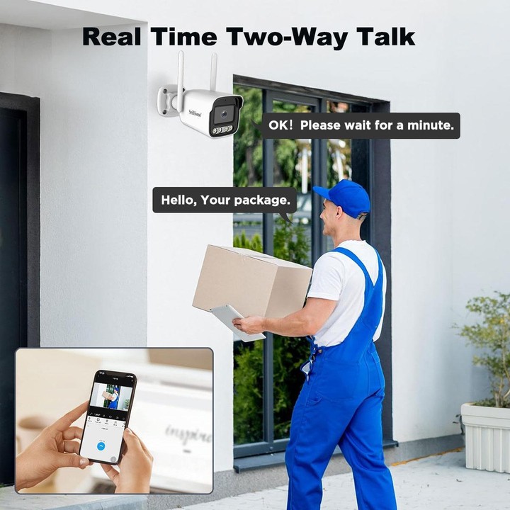 Srihome SH065 5MP Outdoor Security HD Camera, Supports Two-Way Audio and Color Night Vision(EU Plug)