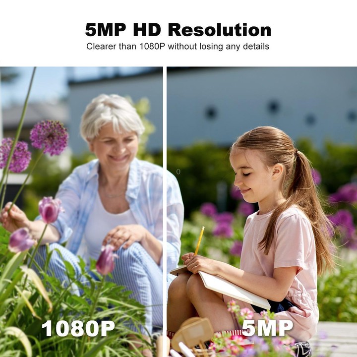 Srihome SH065 5MP Outdoor Security HD Camera, Supports Two-Way Audio and Color Night Vision(US Plug)