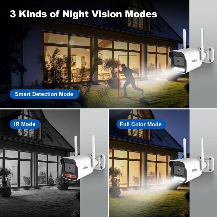 Srihome SH065 5MP Outdoor Security HD Camera, Supports Two-Way Audio and Color Night Vision(US Plug)