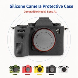 For Sony ILCE-1 / A1 / Alpha 1 Litchi Texture Soft Silicone Camera Protective Case(Black)