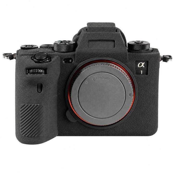 For Sony ILCE-1 / A1 / Alpha 1 Litchi Texture Soft Silicone Camera Protective Case(Black)