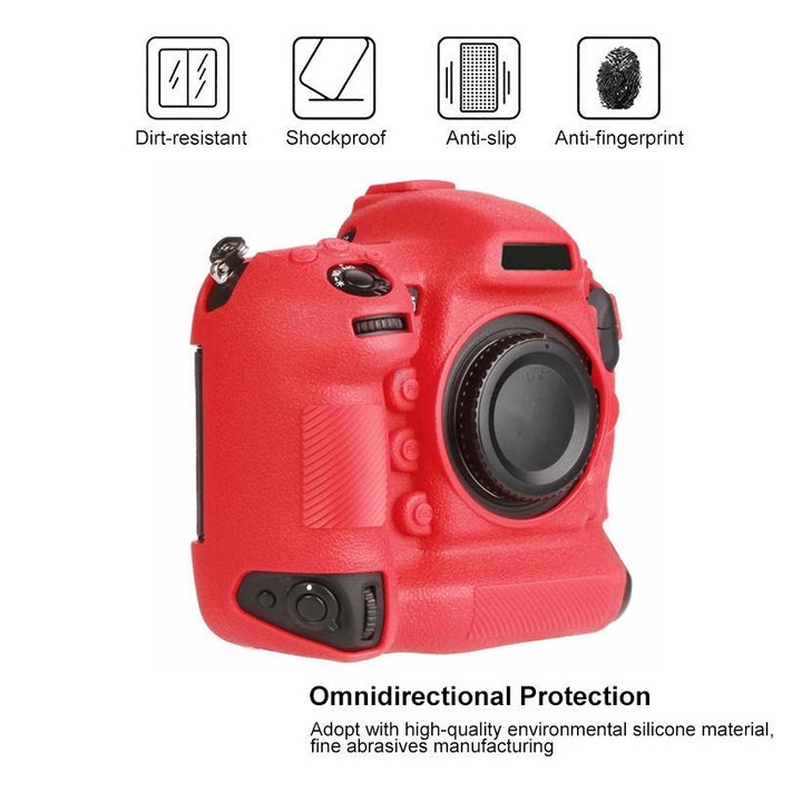 For Nikon D5 Litchi Texture Soft Silicone Camera Protective Case(Red)