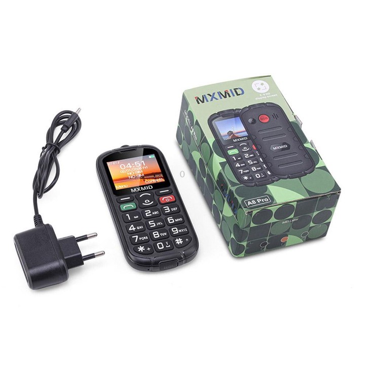 MXMID A8 Pro, 2.0 inch Big Button Rugged Style Senior Phone, SOS, BT, Torch, Network: 2G, Plug:UK Plug(Orange)