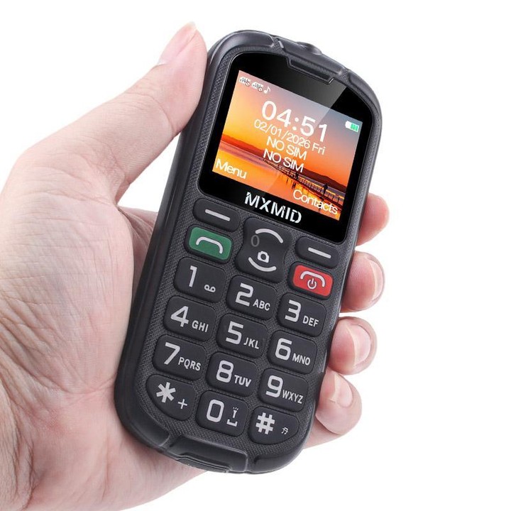 MXMID A8 Pro, 2.0 inch Big Button Rugged Style Senior Phone, SOS, BT, Torch, Network: 2G, Plug:UK Plug(Orange)