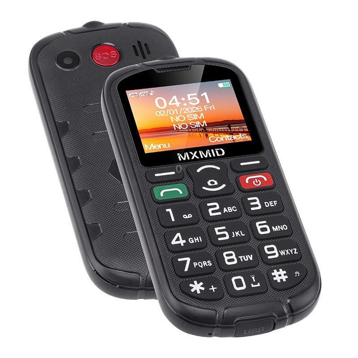 MXMID A8 Pro, 2.0 inch Big Button Rugged Style Senior Phone, SOS, BT, Torch, Network: 2G, Plug:UK Plug(Green)