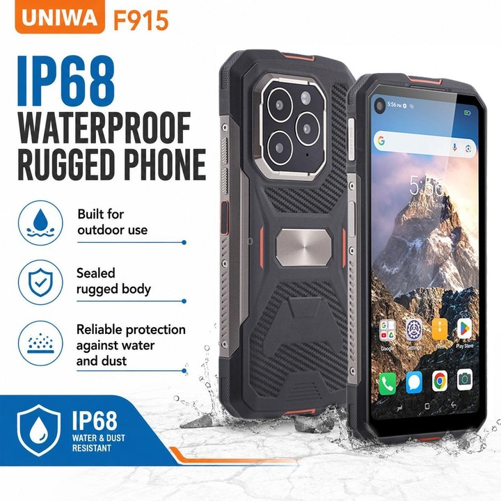 UNIWA F915 Rugged Phone, 4GB+64GB, 6.28 inch Android 160 Unisoc T310 Quad Core, Network: 4G, NFC, Plug:UK Plug(Black Orange)