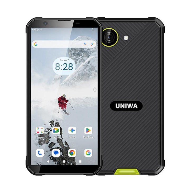 UNIWA F999 Rugged Phone, 4GB+64GB, 5.33 inch Android 16.0 Unisoc T615 UMS9230E Octa Core, PTT Button, Network: 4G, NFC, Plug:EU