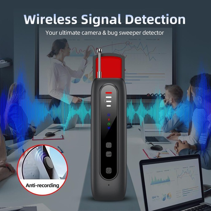 T07 Multifunctional Detector IR Scanner GPS WiFi Signal Anti-Spy Bug Finder for Hotel Travel(Black)