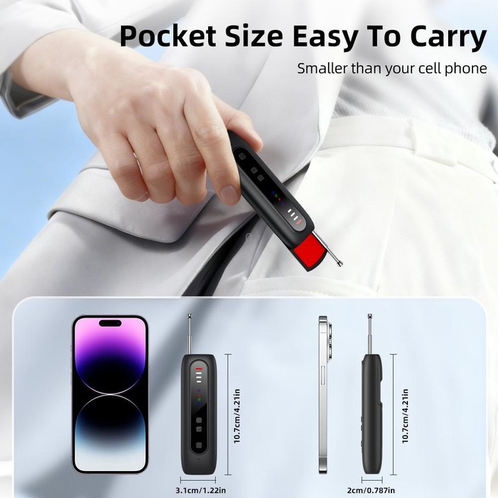 T07 Multifunctional Detector IR Scanner GPS WiFi Signal Anti-Spy Bug Finder for Hotel Travel(Black)