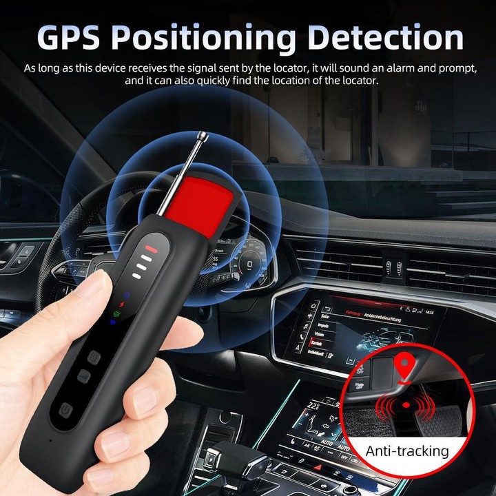 T07 Multifunctional Detector IR Scanner GPS WiFi Signal Anti-Spy Bug Finder for Hotel Travel(Black)